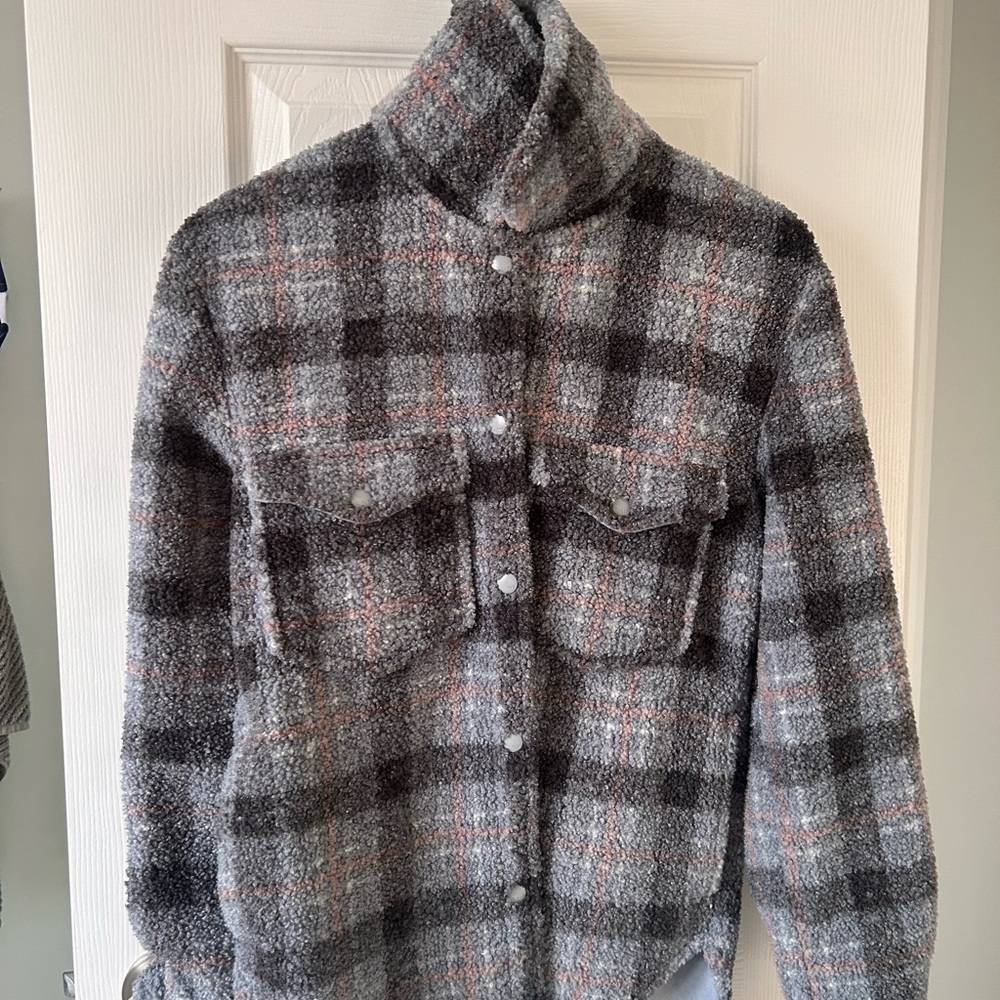 Abercrombie & Fitch Gray and Black Teddy Jacket